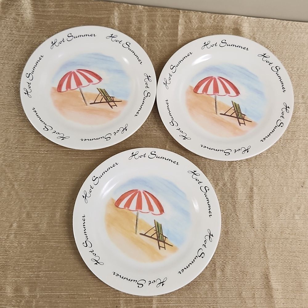 Trisa Melamine Hot Summer Plate Set of 3 8"